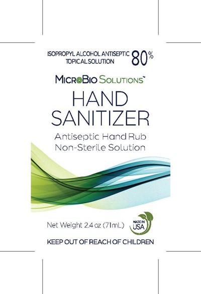71ml Fromt (Microbio Hand Sanitizer 2.4 Oz Label Ndc Page 1)